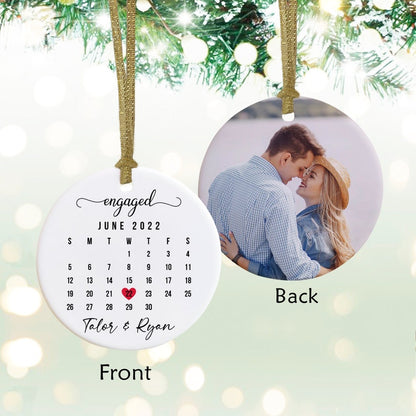 Custom Photo Engaged Ornament- Engagement Ornament-Engagement Gift- Custom Ornament-Engagement Announcement Couples Ornament - Best gifts your whole family