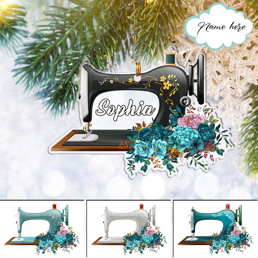 Custom Sewing Machine Flat 2D Ornament, Sewing Lover Personalized, Christmas Tree Ornament, Home Decor Plastic Ornament - Best gifts your whole family