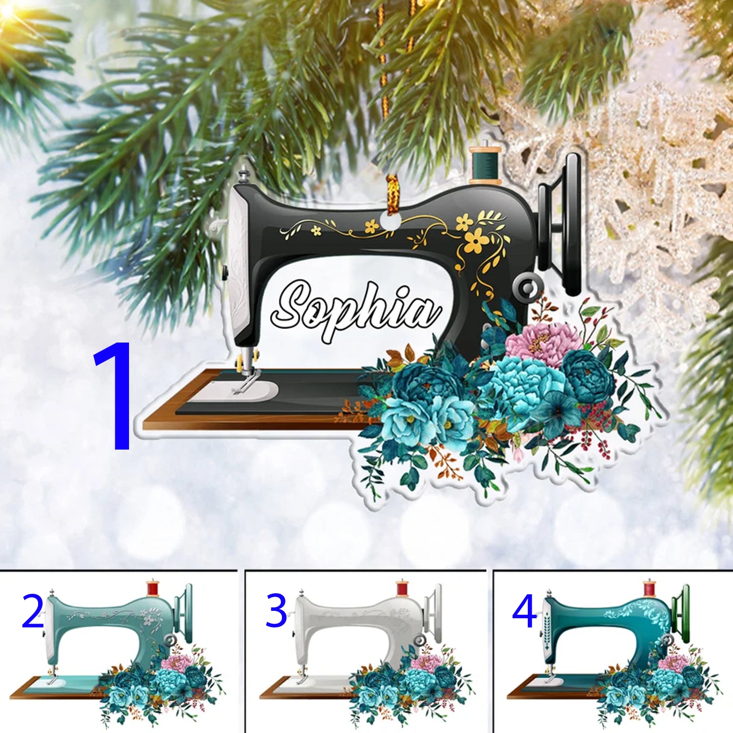 Custom Sewing Machine Flat 2D Ornament, Sewing Lover Personalized, Christmas Tree Ornament, Home Decor Plastic Ornament - Best gifts your whole family