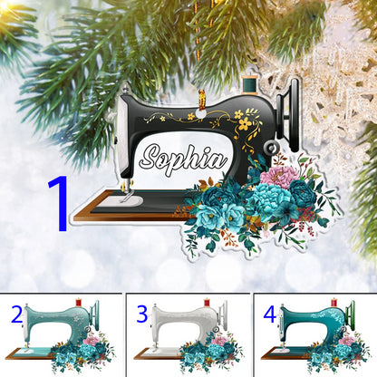 Custom Sewing Machine Flat 2D Ornament, Sewing Lover Personalized, Christmas Tree Ornament, Home Decor Plastic Ornament - Best gifts your whole family