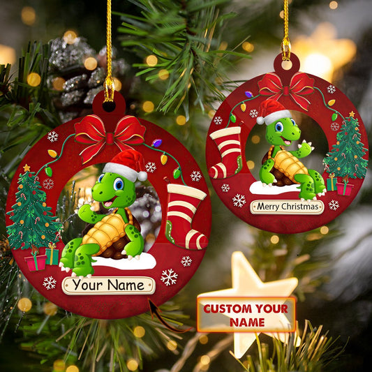 Custom Shaped Ornament - Christmas Turtle - Urt96 - Best gifts your whole family