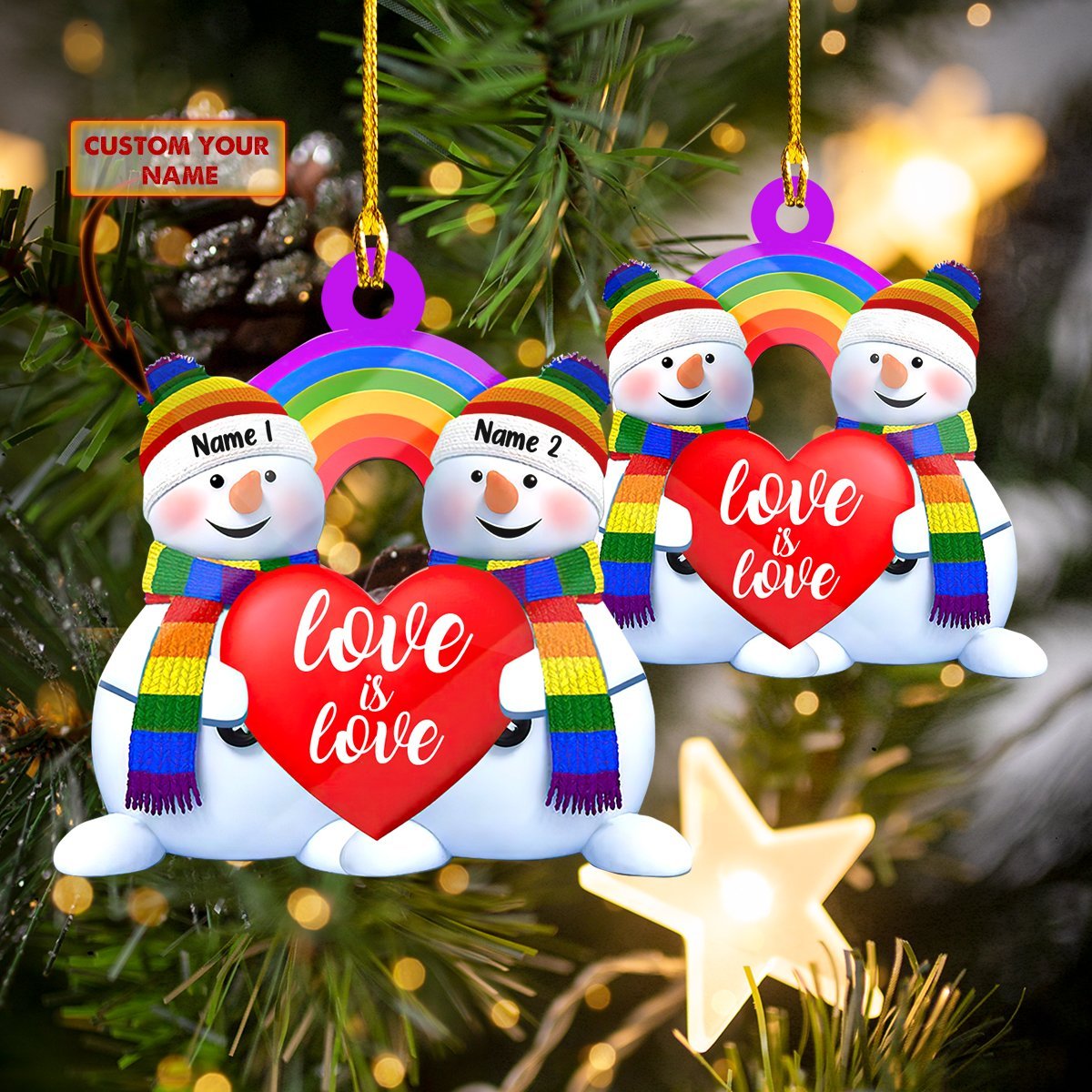 Custom Shaped Ornament - LGBT Couple 149 - PT97 RD Car Ornament - Best gifts your whole family