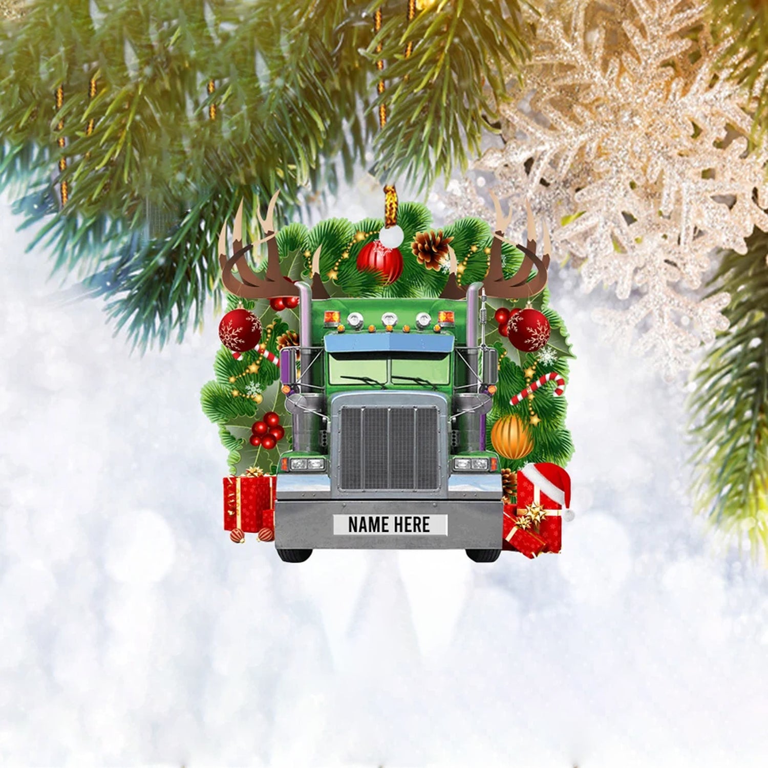 Custom Truck Flat 2D Christmas Ornament Personalized, Trucker Gifts, Christmas Tree Ornament, Home Decor - Best gifts your whole family