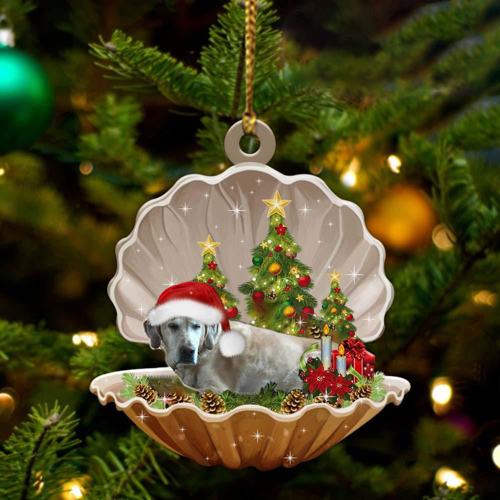 Cute Goldador Sleeping in Pearl Dog Christmas Ornament Flat Acrylic - Best gifts your whole family