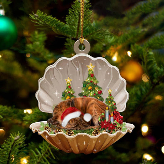 Cute Whippet Sleeping in Pearl Dog Christmas Ornament Flat Acrylic - Best gifts your whole family