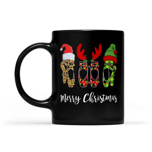 Merry Christmas Ballet Dancer Gift - Xmas Pointe Shoe Shirt  Black Mug Gift For Christmas