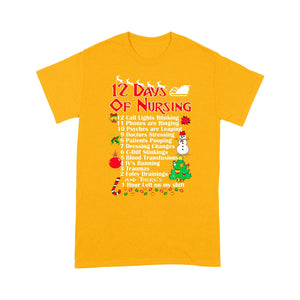 12 Days of Nursing Nursemas Tee Funny Christmas T-shirt