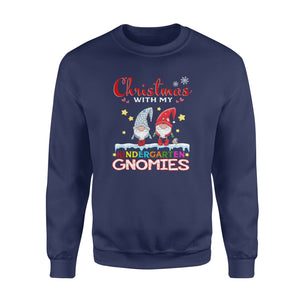 Christmas with my double kindergaten Gnomies - funny sweatshirt gifts christmas ugly sweater for men and women