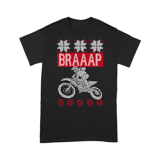 Braaap Motorcross Dirt Bike Greannmhar Nollag Tee Shirt Gift Christmas