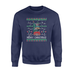 Gnomes bring christmas tree and gift for you - funny sweatshirt gifts christmas ugly sweater for men and women