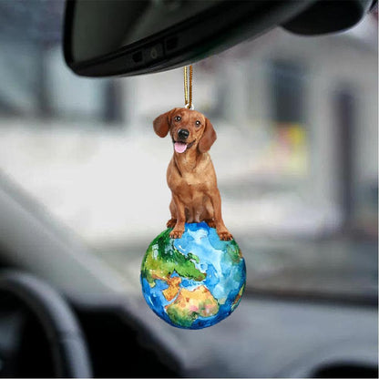 Dachshund-Around My Dog-Two Sided Ornament - Best gifts your whole family