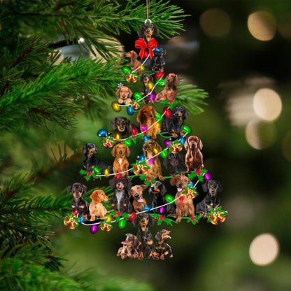 Dachshund-Christmas Tree Lights-Two Sided Ornamentv - Best gifts your whole family