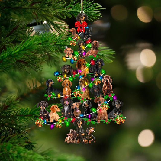 Dachshund-Christmas Tree Lights-Two Sided Ornamentv - Best gifts your whole family