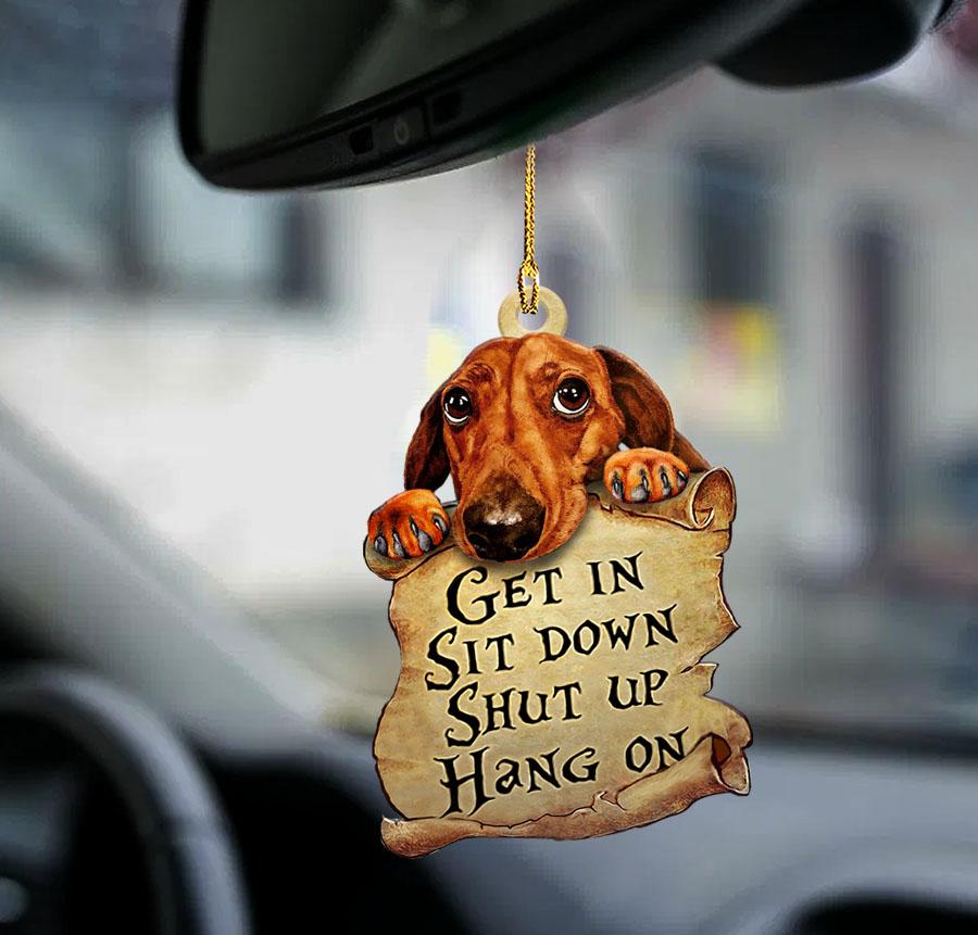 Dachshund Get In Doxie Lover Two Sided Ornament, Dog Car Hanging Ornaments - Best gifts your whole family