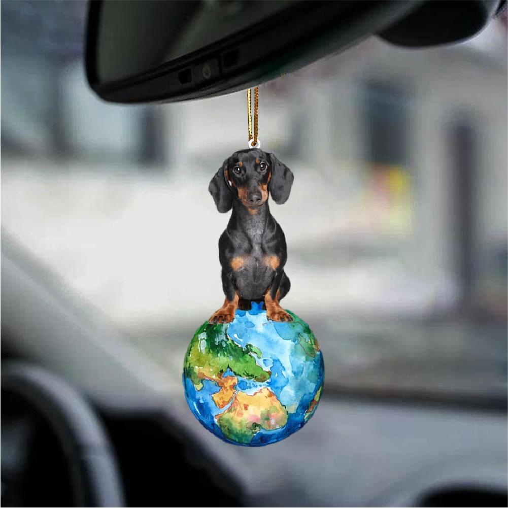 Dachshund2-Around My Dog-Two Sided Ornament - Best gifts your whole family