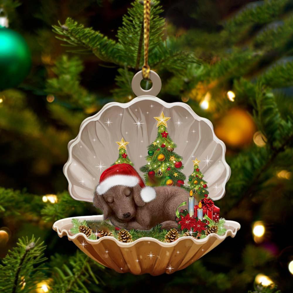 Dachshund3-Sleeping Pearl In Christmas Two Sided Ornament - Best gifts your whole family