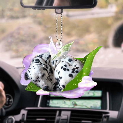 Dalmatian-Sleep On Fallen Leaves-Two Sided Ornament - Best gifts your whole family