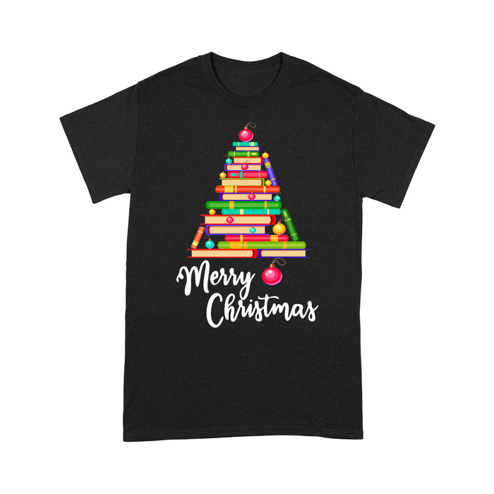 Merry Christmas Books Tree For Book Lovers Funny  Tee Shirt Gift For Christmas