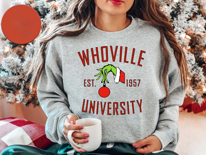 Sweatshirt Whoville, Léine Ollscoil Whoville, Geansaí Ollscoile na Nollag, Geansaí Nollag, Geansaí Nollag