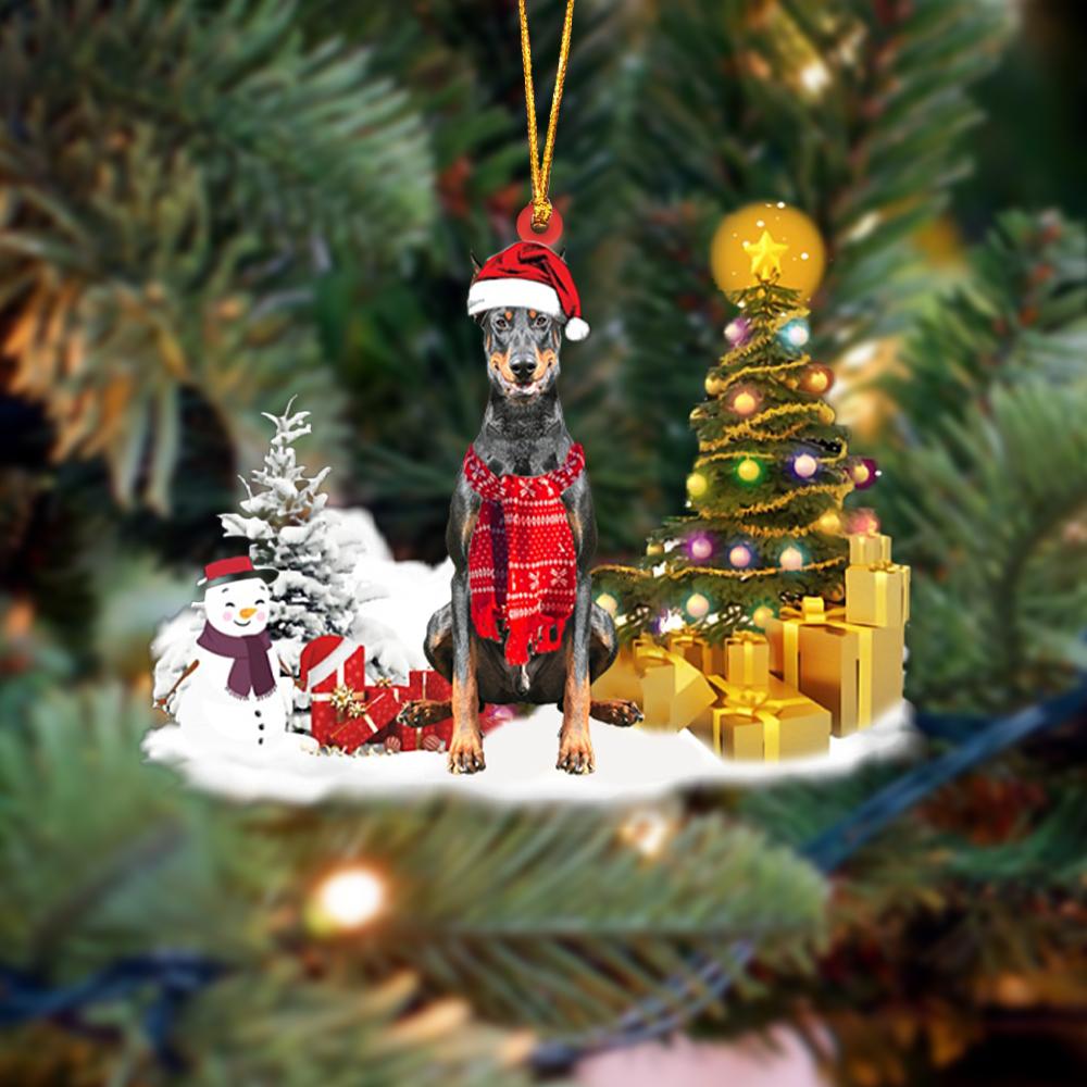 Doberman Christmas Ornament Christmas Tree Hanging Acrylic Ornament Gift - Best gifts your whole family