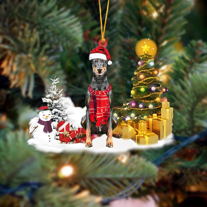 Doberman Christmas Ornament Christmas Tree Hanging Acrylic Ornament Gift - Best gifts your whole family