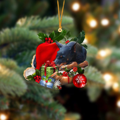 Doberman Pinscher-Sleeping In Hat Two Sides Ornament Dog Sleeping Ornament - Best gifts your whole family