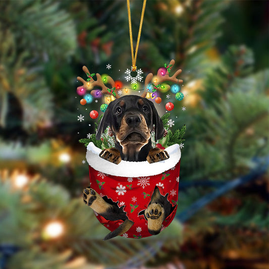 Dobermann Pinscher-In Christmas Pocket Two Sides Ornament, Christmas Dog Hanging Ornament - Best gifts your whole family