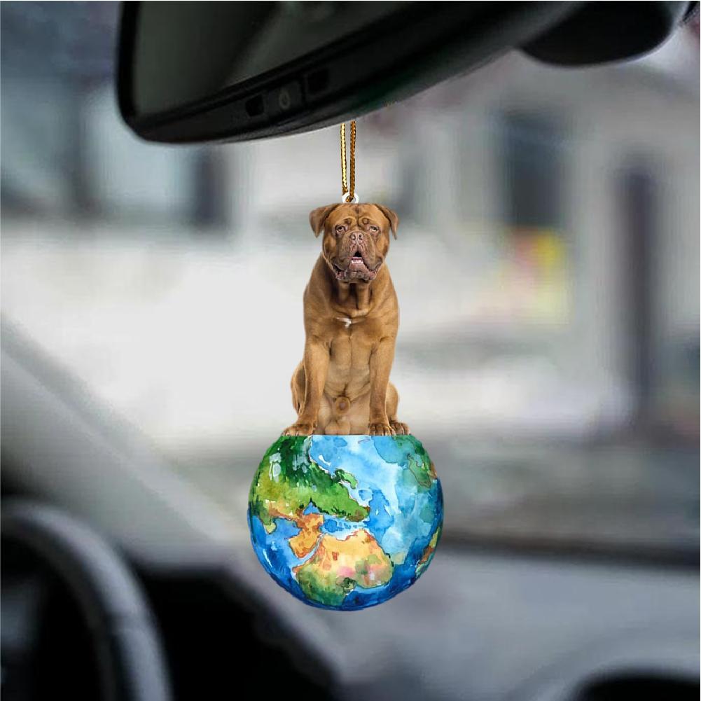 Dogue De Bordeaux-Around My Dog-Two Sided Ornament - Best gifts your whole family