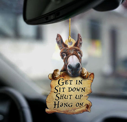 Donkey Car Hanging Ornaments, Get In Donkey Lovers Two Sided Ornament - Best gifts your whole family