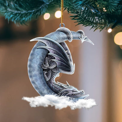 Dragon Blue Moon Hanging Ornament Christmas Tree Ornament Godmerc - Best gifts your whole family