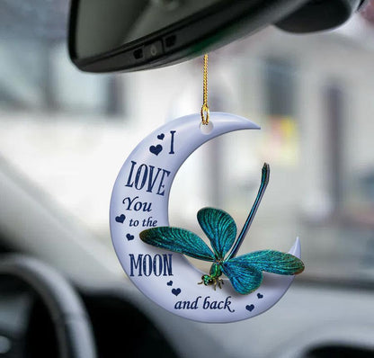 Dragonfly Moon Back Dragonfly Lover Two Sided Ornament - Best gifts your whole family