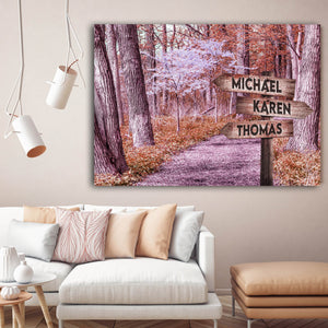 Pink Jungle - Street Signs Canvas