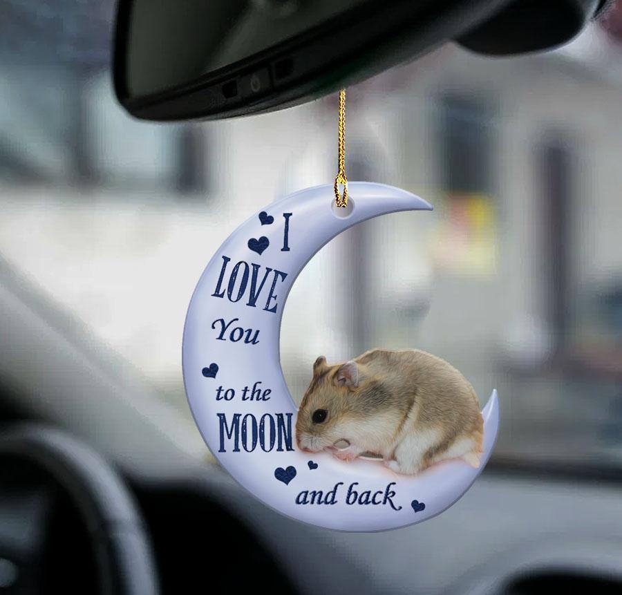 Dwarf Hamster Moon Back Gift For Hamster Lover Two Sided Ornament - Best gifts your whole family