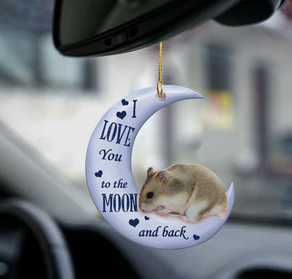 Dwarf Hamster Moon Back Gift For Hamster Lover Two Sided Ornament - Best gifts your whole family