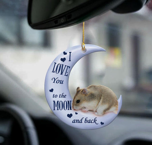Dwarf Hamster Moon Back Gift For Hamster Lover Two Sided Ornament - Best gifts your whole family