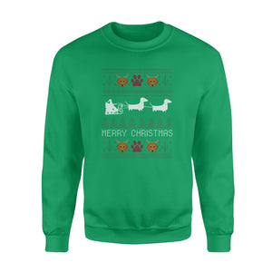 Funny Wiener Dog Dachshund Ugly Christmas Sweater funny sweatshirt gifts christmas ugly sweater for men and women