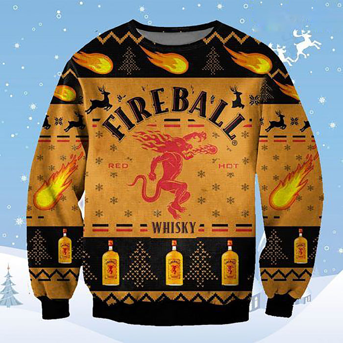 Fireball Ugly Sweater Beer Drinking Ugly Christmas Sweater Tshirt Hoodie Apparel,Christmas Ugly Sweater,Christmas Gift,Gift Christmas 2022