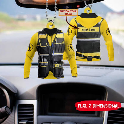 Electrician Uniform Flat Car Ornament, Electrician Gift - Best gifts your whole family