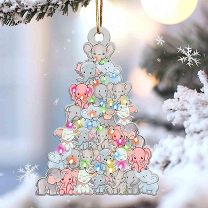 Elephant Lovely Tree Gift For Elephant Lover Ornament - Best gifts your whole family