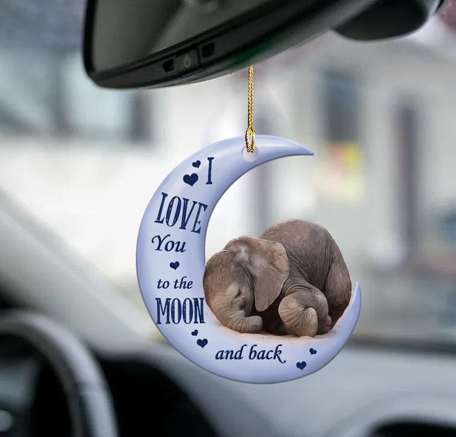 Elephant Moon Back Elephant Lover Two Sided Ornament - Best gifts your whole family