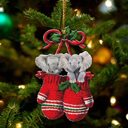 Elephants Inside Your Gloves Christmas Holiday-Two Sided Ornament Christmas 2022 Ornament Gift - Best gifts your whole family