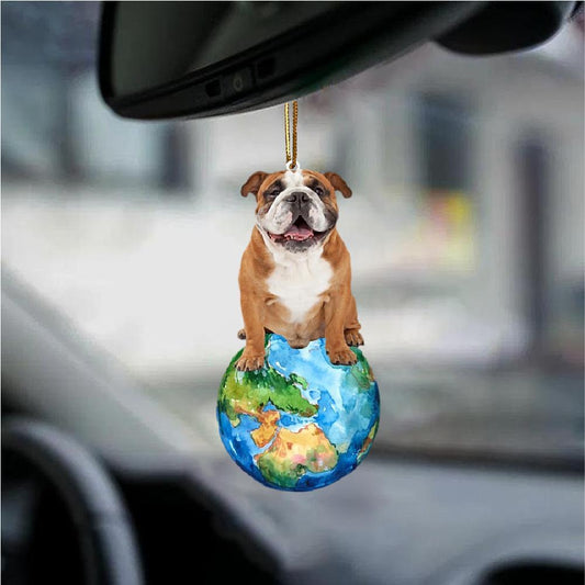 English Bulldog-Around My Dog-Two Sided Ornament - Best gifts your whole family