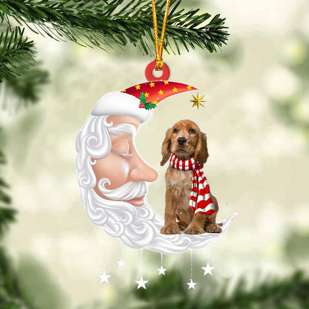 English Cocker Spaniel With Santa Christmas Ornament Dog Christmas Ornament - Best gifts your whole family