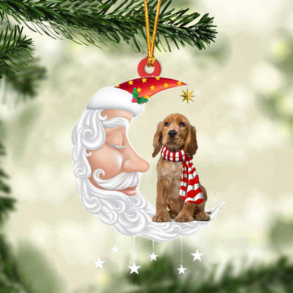 English Cocker Spaniel With Santa Christmas Ornament Dog Christmas Ornament - Best gifts your whole family