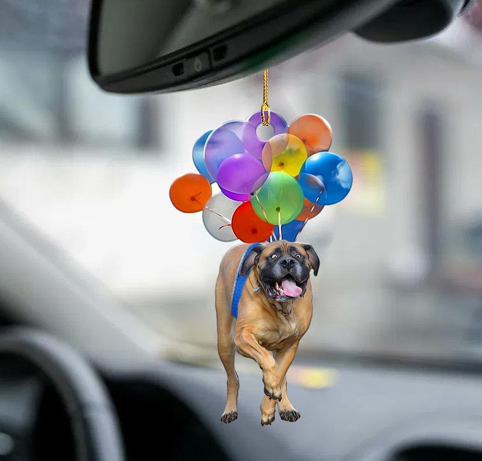 English Mastiff Dog Fly With Bubbles Car Hanging Ornament Dog Ornament Godmerc - Best gifts your whole family