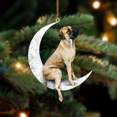 English Mastiff-Sit On The Moon-Two Sided Ornament - Best gifts your whole family