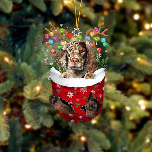 English Setter 1 In Snow Pocket Christmas Ornament Flat Acrylic Dog Ornament - Best gifts your whole family