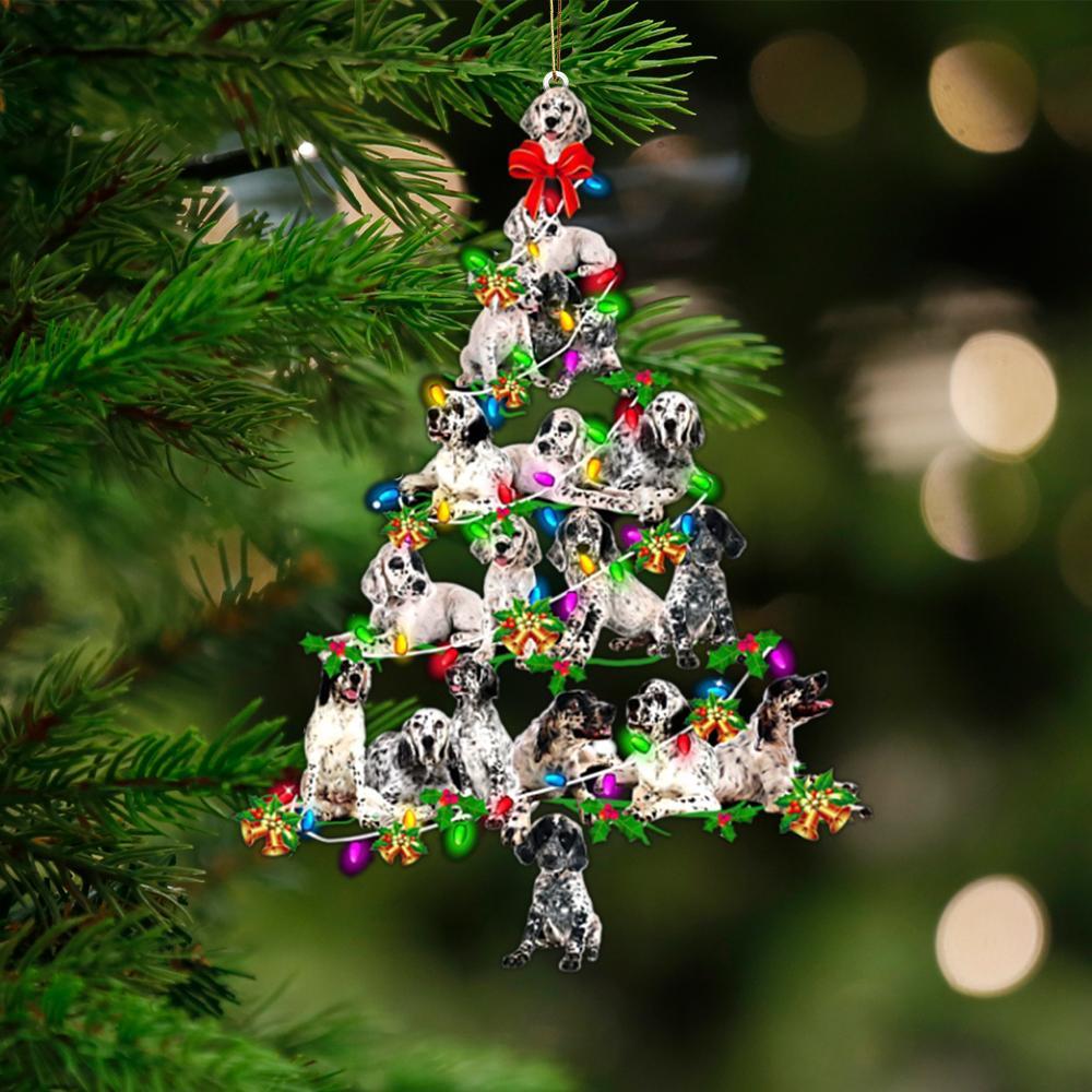 English Setter-Christmas Tree Lights-Two Sided Ornament - Best gifts your whole family