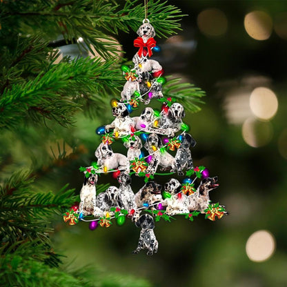 English Setter-Christmas Tree Lights-Two Sided Ornament - Best gifts your whole family