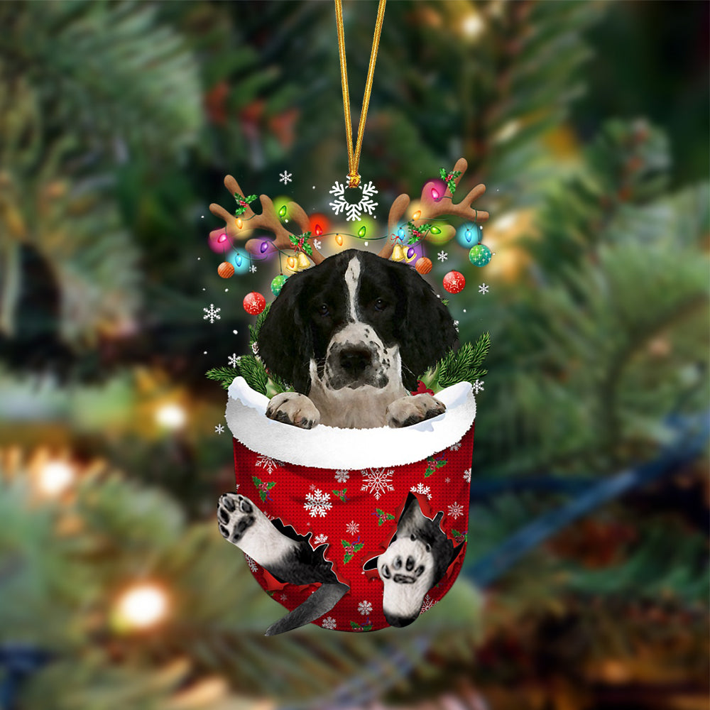 English Springer Spaniel 2-In Christmas Pocket Two Sides Ornament, Christmas Dog Hanging Ornament - Best gifts your whole family